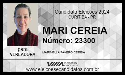 Candidato MARI CEREIA 2024 - CURITIBA - Eleições