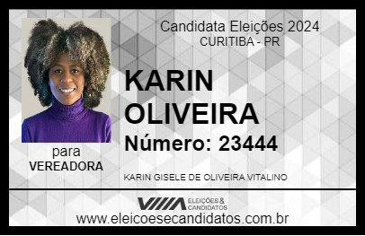 Candidato KARIN OLIVEIRA 2024 - CURITIBA - Eleições