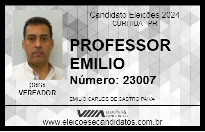 Candidato PROFESSOR EMILIO 2024 - CURITIBA - Eleições