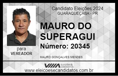 Candidato MAURO DO SUPERAGUI 2024 - GUARAQUEÇABA - Eleições