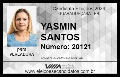 Candidato YASMIN SANTOS 2024 - GUARAQUEÇABA - Eleições