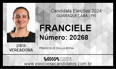 Candidato FRANCIELE 2024 - GUARAQUEÇABA - Eleições