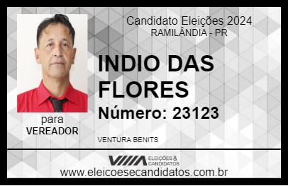 Candidato INDIO DAS FLORES 2024 - RAMILÂNDIA - Eleições