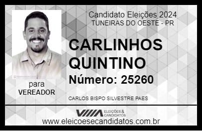 Candidato CARLINHOS QUINTINO 2024 - TUNEIRAS DO OESTE - Eleições