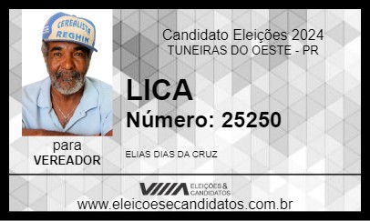 Candidato LICA 2024 - TUNEIRAS DO OESTE - Eleições