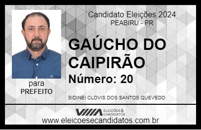 Candidato GAÚCHO DO CAIPIRÃO 2024 - PEABIRU - Eleições