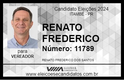 Candidato RENATO FREDERICO 2024 - ITAMBÉ - Eleições