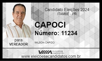 Candidato CAPOCI 2024 - ITAMBÉ - Eleições