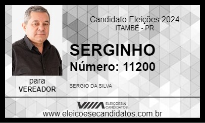 Candidato SERGINHO 2024 - ITAMBÉ - Eleições