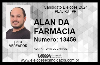 Candidato ALAN DA FARMÁCIA 2024 - PEABIRU - Eleições