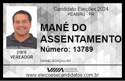 Candidato MANÉ DO ASSENTAMENTO 2024 - PEABIRU - Eleições