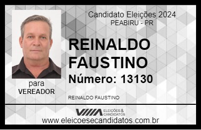 Candidato REINALDO FAUSTINO 2024 - PEABIRU - Eleições