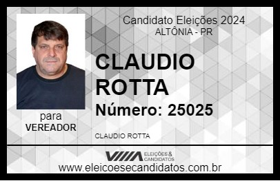 Candidato CLAUDIO ROTTA 2024 - ALTÔNIA - Eleições