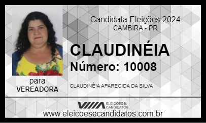 Candidato CLAUDINÉIA 2024 - CAMBIRA - Eleições