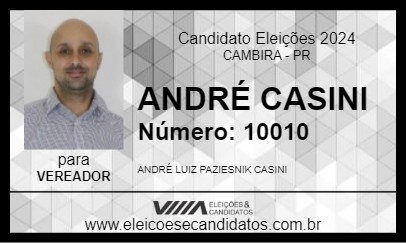 Candidato ANDRÉ CASINI 2024 - CAMBIRA - Eleições