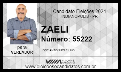 Candidato ZAELI 2024 - INDIANÓPOLIS - Eleições