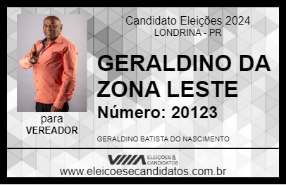 Candidato GERALDINO ZONA LESTE 2024 - LONDRINA - Eleições