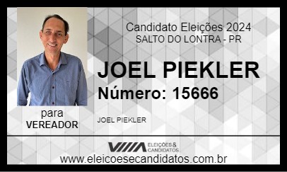 Candidato JOEL PIEKLER 2024 - SALTO DO LONTRA - Eleições