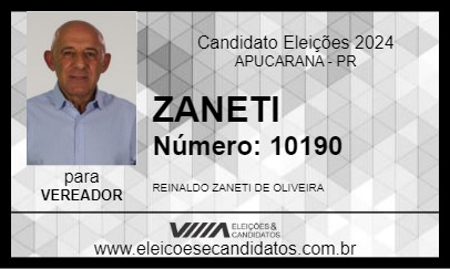 Candidato ZANETI 2024 - APUCARANA - Eleições