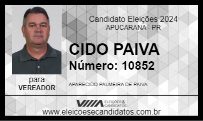 Candidato CIDO PAIVA 2024 - APUCARANA - Eleições