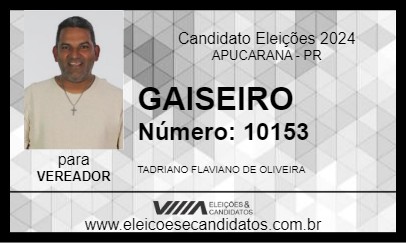 Candidato GAISEIRO 2024 - APUCARANA - Eleições