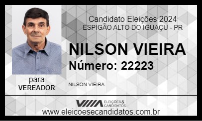 Candidato NILSON VIEIRA 2024 - ESPIGÃO ALTO DO IGUAÇU - Eleições