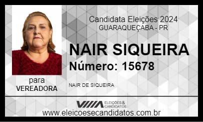 Candidato NAIR  SIQUEIRA 2024 - GUARAQUEÇABA - Eleições