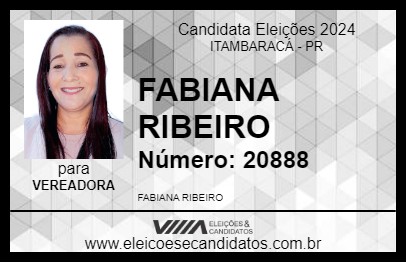 Candidato FABIANA RIBEIRO 2024 - ITAMBARACÁ - Eleições