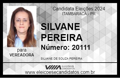 Candidato SILVANE  PEREIRA 2024 - ITAMBARACÁ - Eleições