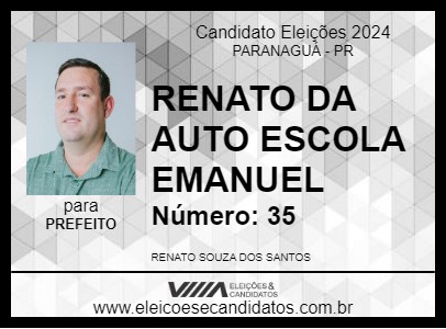 Candidato RENATO DA AUTO ESCOLA EMANUEL 2024 - PARANAGUÁ - Eleições