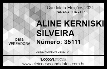 Candidato ALINE KERNISKI SILVEIRA 2024 - PARANAGUÁ - Eleições