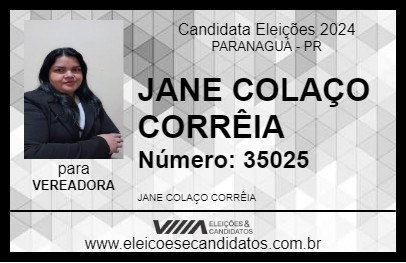 Candidato JEANE DA AUTOESCOLA EMANUEL 2024 - PARANAGUÁ - Eleições