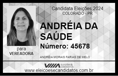 Candidato ANDRÉIA DA SAÚDE 2024 - COLORADO - Eleições