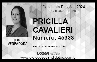 Candidato PRICILLA CAVALIERI 2024 - COLORADO - Eleições