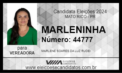 Candidato MARLENINHA 2024 - MATO RICO - Eleições