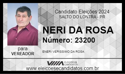 Candidato NERI DA ROSA 2024 - SALTO DO LONTRA - Eleições