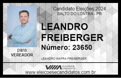 Candidato LEANDRO FREIBERGER 2024 - SALTO DO LONTRA - Eleições