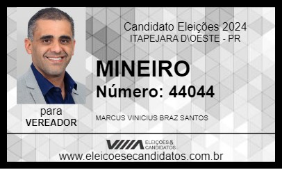 Candidato MINEIRO 2024 - ITAPEJARA D\OESTE - Eleições