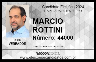 Candidato MARCIO ROTTINI 2024 - ITAPEJARA D\OESTE - Eleições