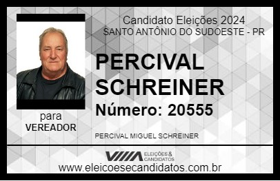 Candidato PERCIVAL SCHREINER 2024 - SANTO ANTÔNIO DO SUDOESTE - Eleições