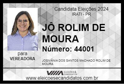 Candidato JÔ ROLIM DE MOURA 2024 - IRATI - Eleições