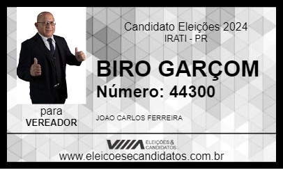 Candidato BIRO GARÇOM 2024 - IRATI - Eleições