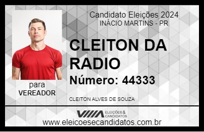 Candidato CLEITON DA RADIO 2024 - INÁCIO MARTINS - Eleições