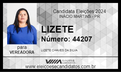 Candidato LIZETE 2024 - INÁCIO MARTINS - Eleições