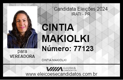 Candidato CINTIA MAKIOLKI 2024 - IRATI - Eleições