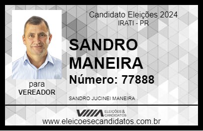 Candidato SANDRO  MANEIRA 2024 - IRATI - Eleições