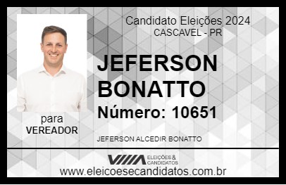 Candidato JEFERSON BONATTO 2024 - CASCAVEL - Eleições