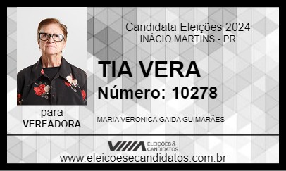 Candidato TIA VERA 2024 - INÁCIO MARTINS - Eleições