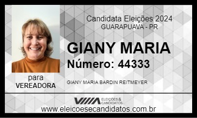 Candidato GIANY MARIA 2024 - GUARAPUAVA - Eleições