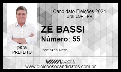 Candidato ZÉ BASSI 2024 - UNIFLOR - Eleições